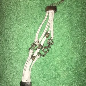 White love peace infinity triple band bracelet